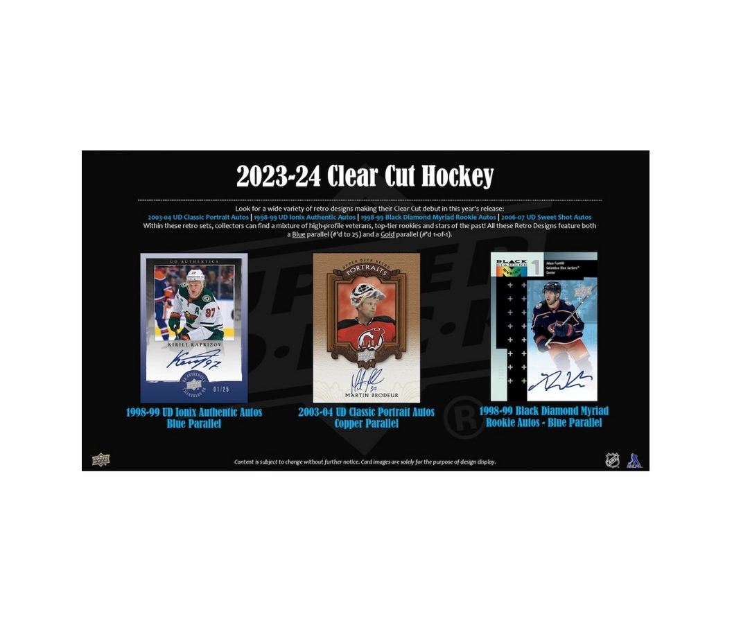 2024-25 Upper Deck Clear Cut Hockey Hobby 15-Box Case