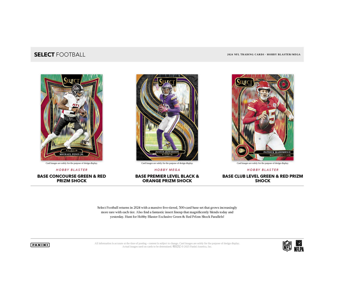 2024 Panini Select Football Hobby Blaster 20-Box Case (Green and Red Prizm Shock)