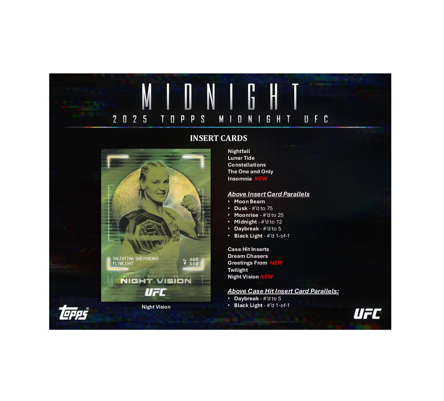 2025 Topps Midnight UFC Hobby 8-Box Case