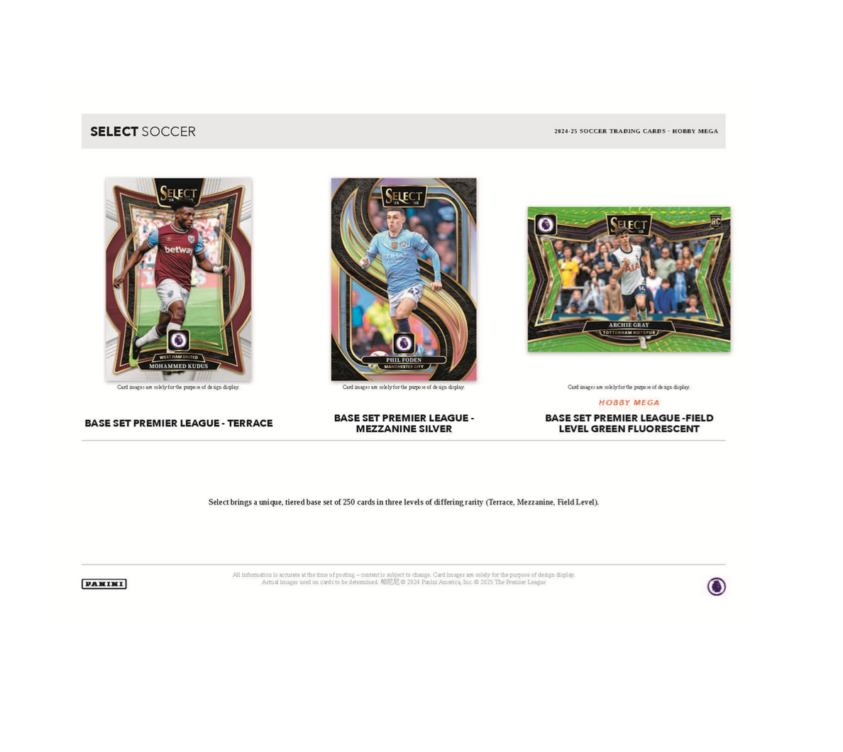 2024-25 Panini Select Premier League Soccer Hobby Mega 20-Box Case