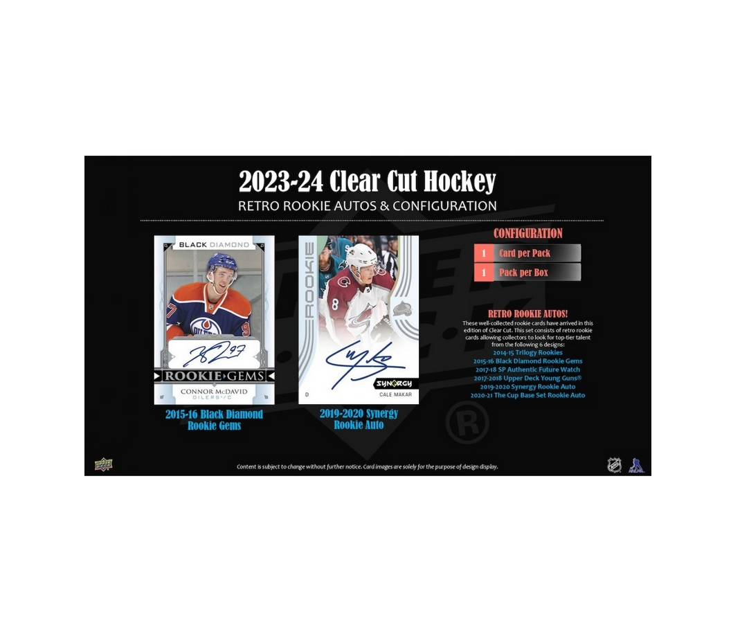 2024-25 Upper Deck Clear Cut Hockey Hobby 15-Box Case