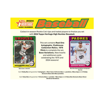 2024 Topps Heritage High Number Baseball Hobby 12-Box Case