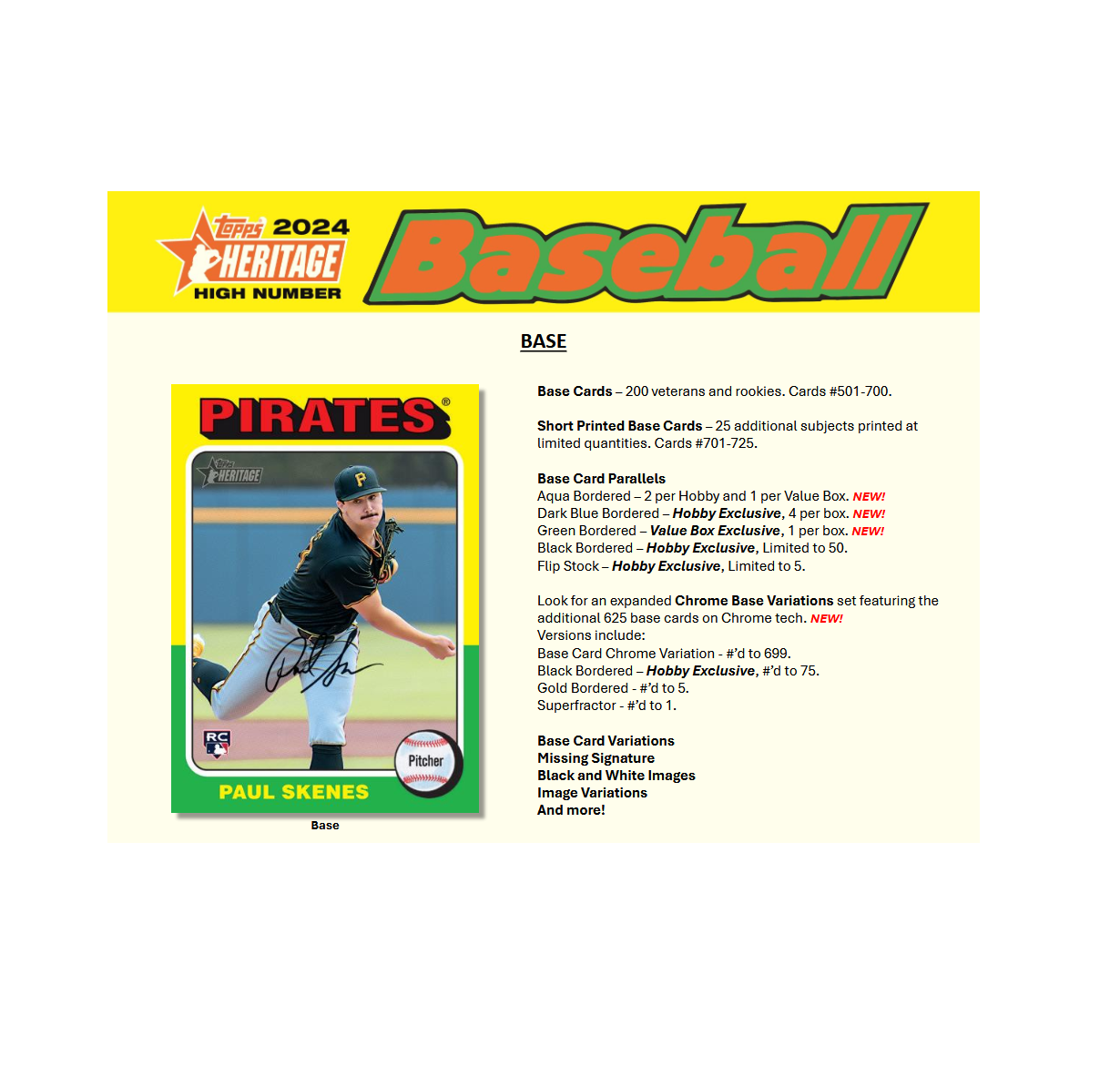 2024 Topps Heritage High Number Baseball Hobby 12-Box Case