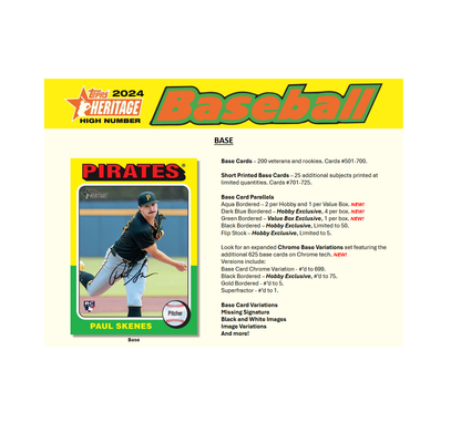 2024 Topps Heritage High Number Baseball Hobby 12-Box Case
