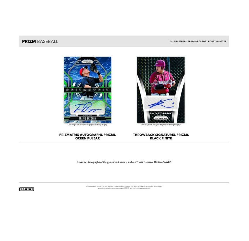 2025 Panini Prizm Baseball Hobby Blaster 20-Box Case