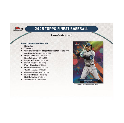 2025 Topps Finest Baseball Hobby 8-Box Case