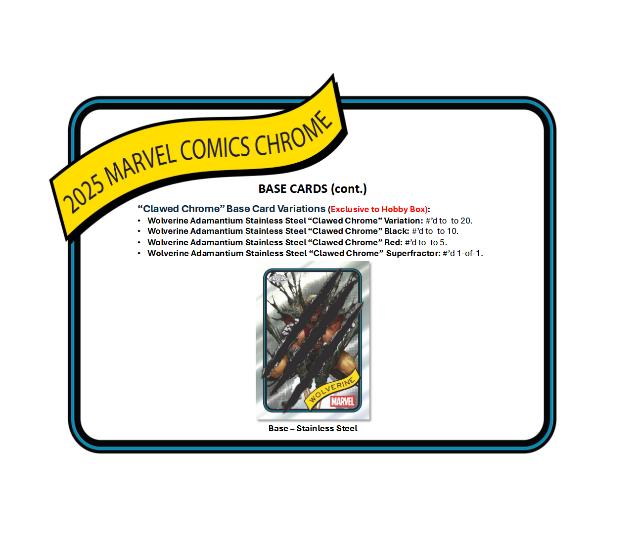 2025 Topps Marvel Chrome Hobby Box