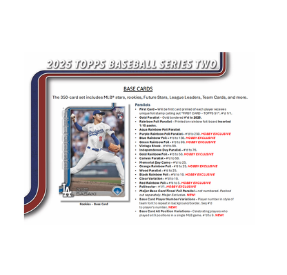 2025 Topps Series 2 Baseball Hobby Jumbo 6-Box Case