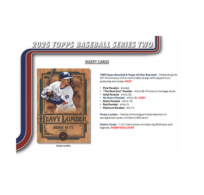 2025 Topps Series 2 Baseball Hobby Jumbo 6-Box Case