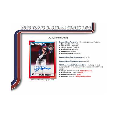 2025 Topps Series 2 Baseball Hobby Jumbo 6-Box Case