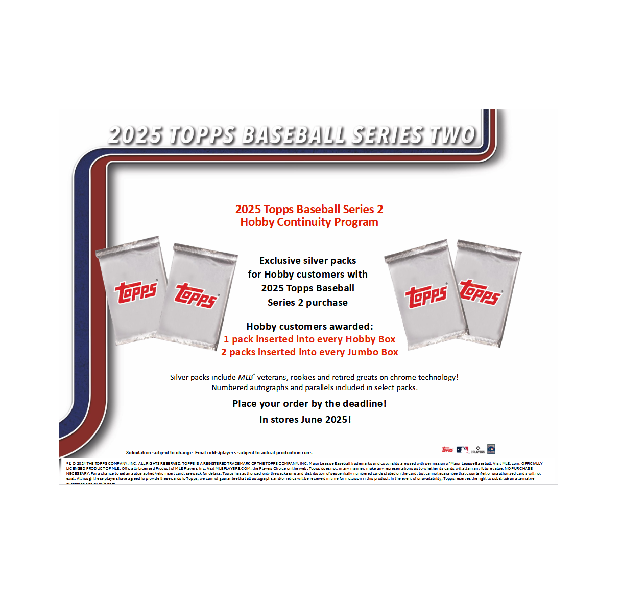 2025 Topps Series 2 Baseball Hobby Jumbo 6-Box Case