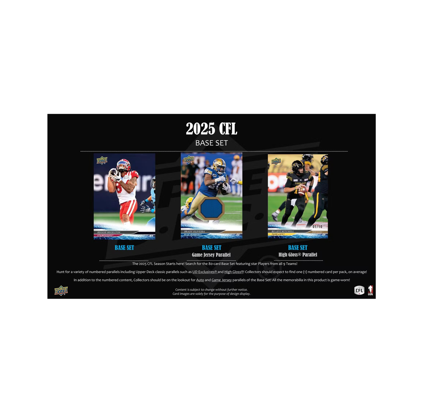 2025 Upper Deck CFL Canadian Football League Hobby 20-Box Case