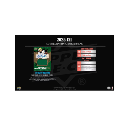 2025 Upper Deck CFL Canadian Football League Hobby 20-Box Case
